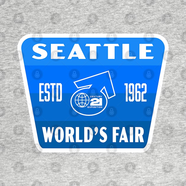 1962 Seattle World's Fair Retro Badge (Blue) by deadmansupplyco